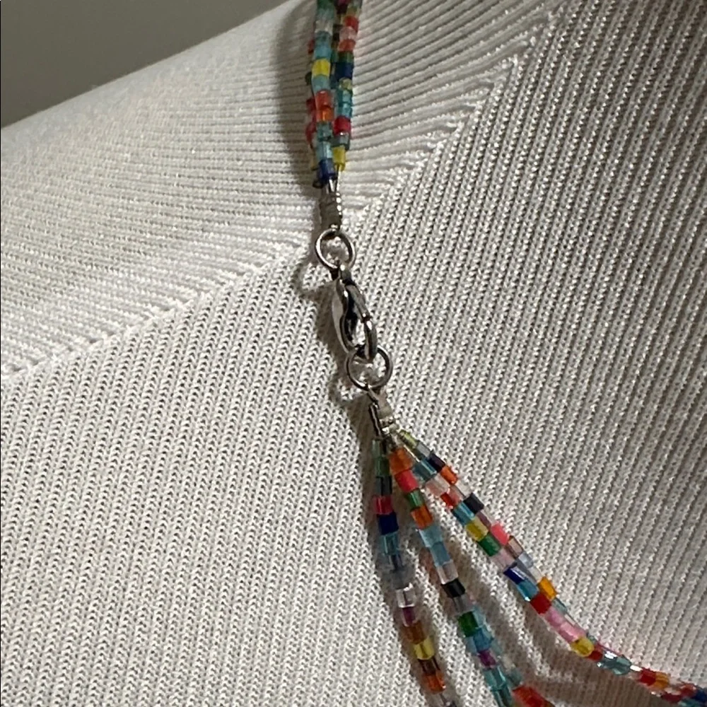 Multicolor five layer rainbow Beaded Necklace